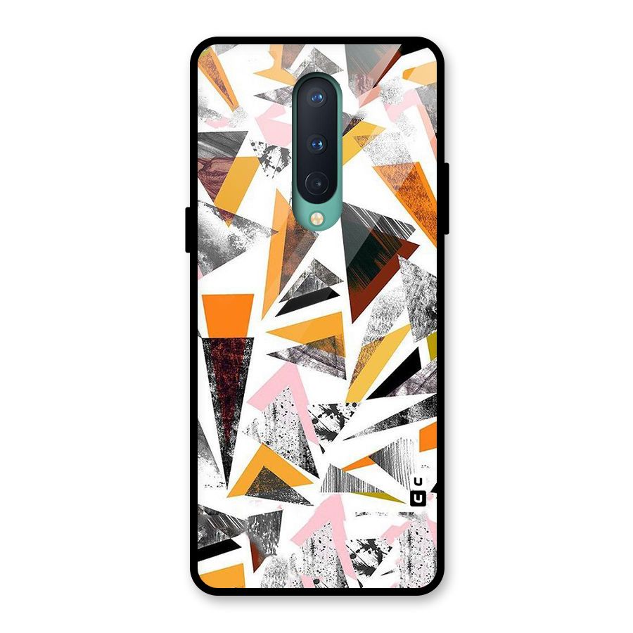 Abstract Sketchy Triangles Glass Back Case for OnePlus 8