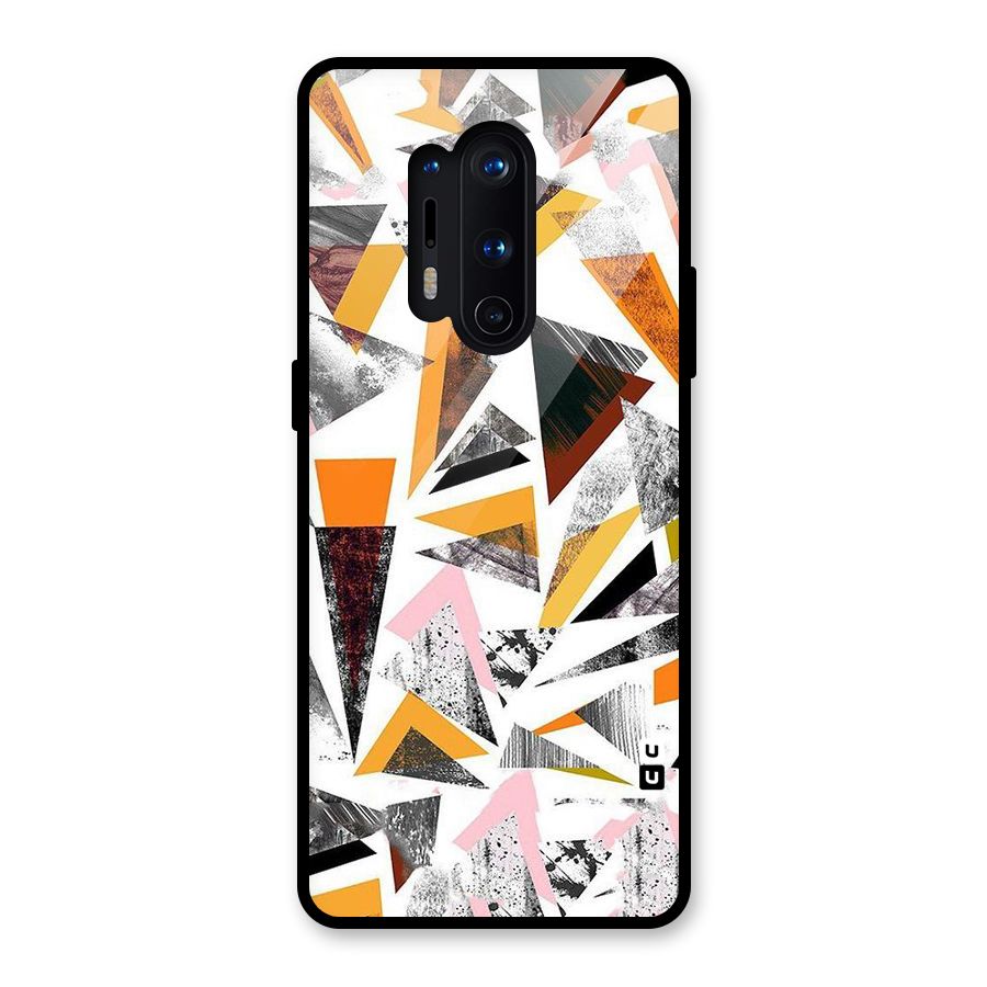 Abstract Sketchy Triangles Glass Back Case for OnePlus 8 Pro