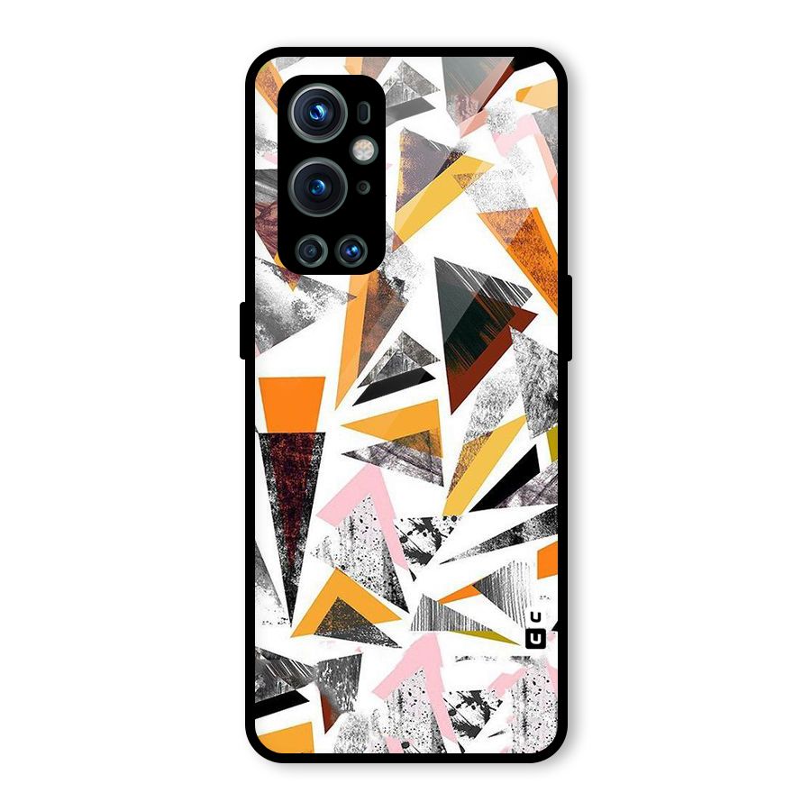 Abstract Sketchy Triangles Glass Back Case for OnePlus 9 Pro