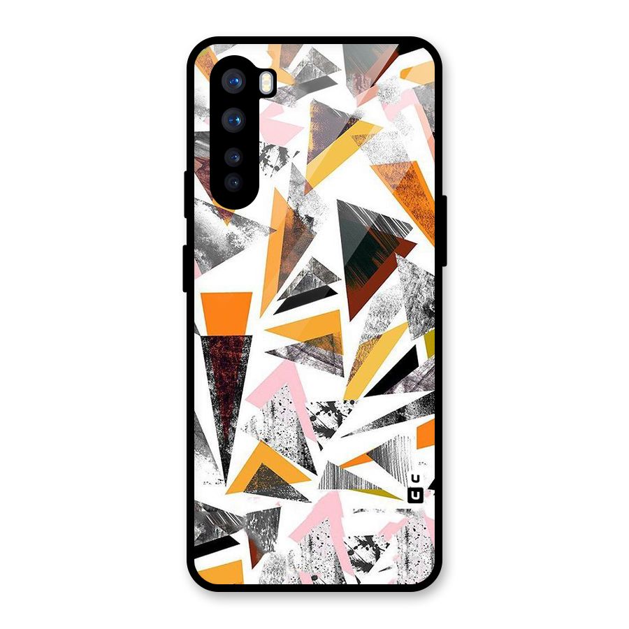Abstract Sketchy Triangles Glass Back Case for OnePlus Nord