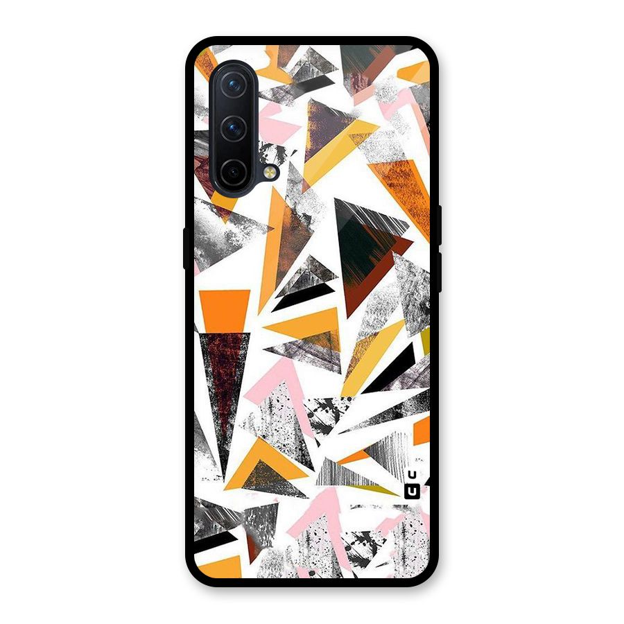 Abstract Sketchy Triangles Glass Back Case for OnePlus Nord CE 5G