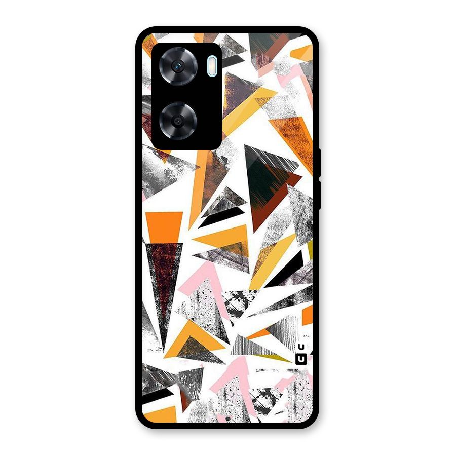 Abstract Sketchy Triangles Glass Back Case for Oppo A77