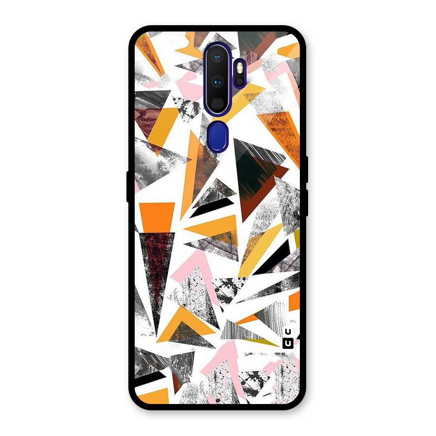 Abstract Sketchy Triangles Glass Back Case for Oppo A9 (2020)