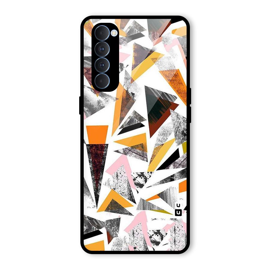 Abstract Sketchy Triangles Glass Back Case for Oppo Reno4 Pro