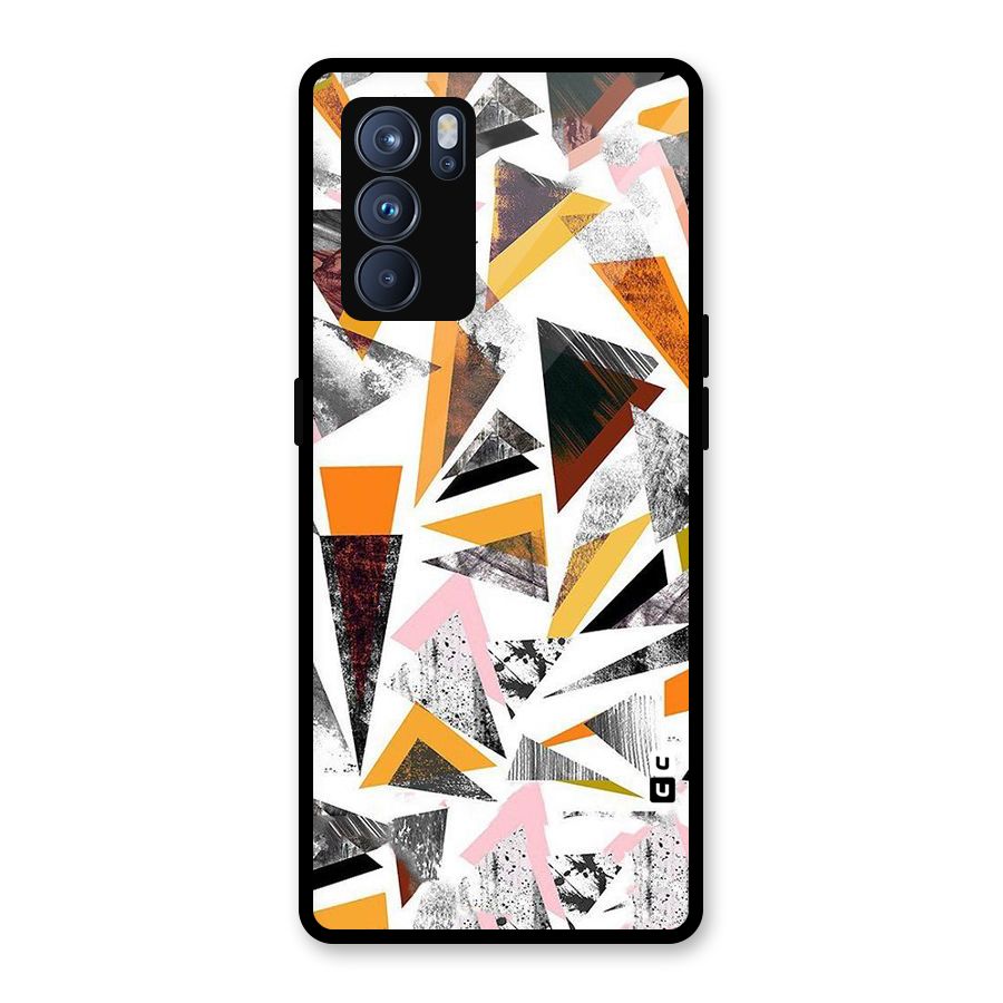 Abstract Sketchy Triangles Glass Back Case for Oppo Reno6 Pro 5G