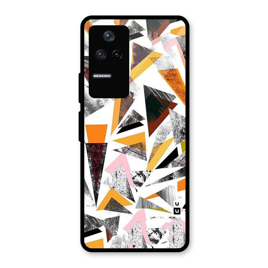 Abstract Sketchy Triangles Glass Back Case for Poco F4 5G