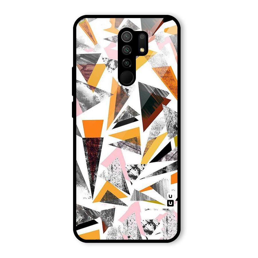Abstract Sketchy Triangles Glass Back Case for Poco M2