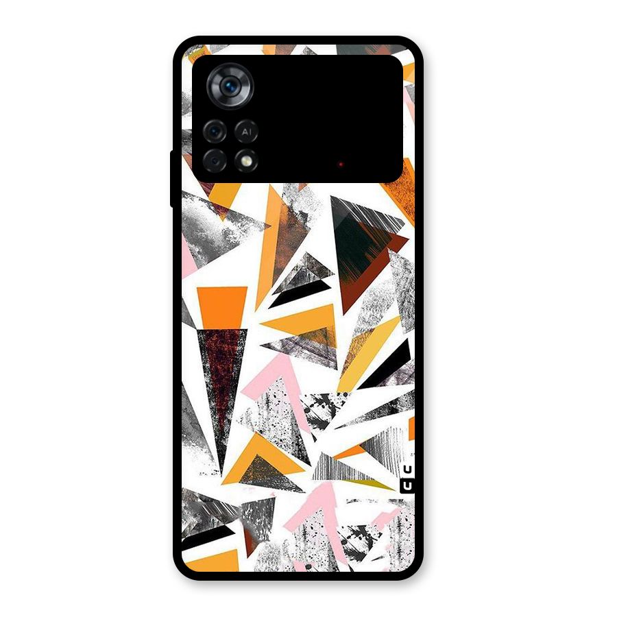 Abstract Sketchy Triangles Glass Back Case for Poco X4 Pro 5G