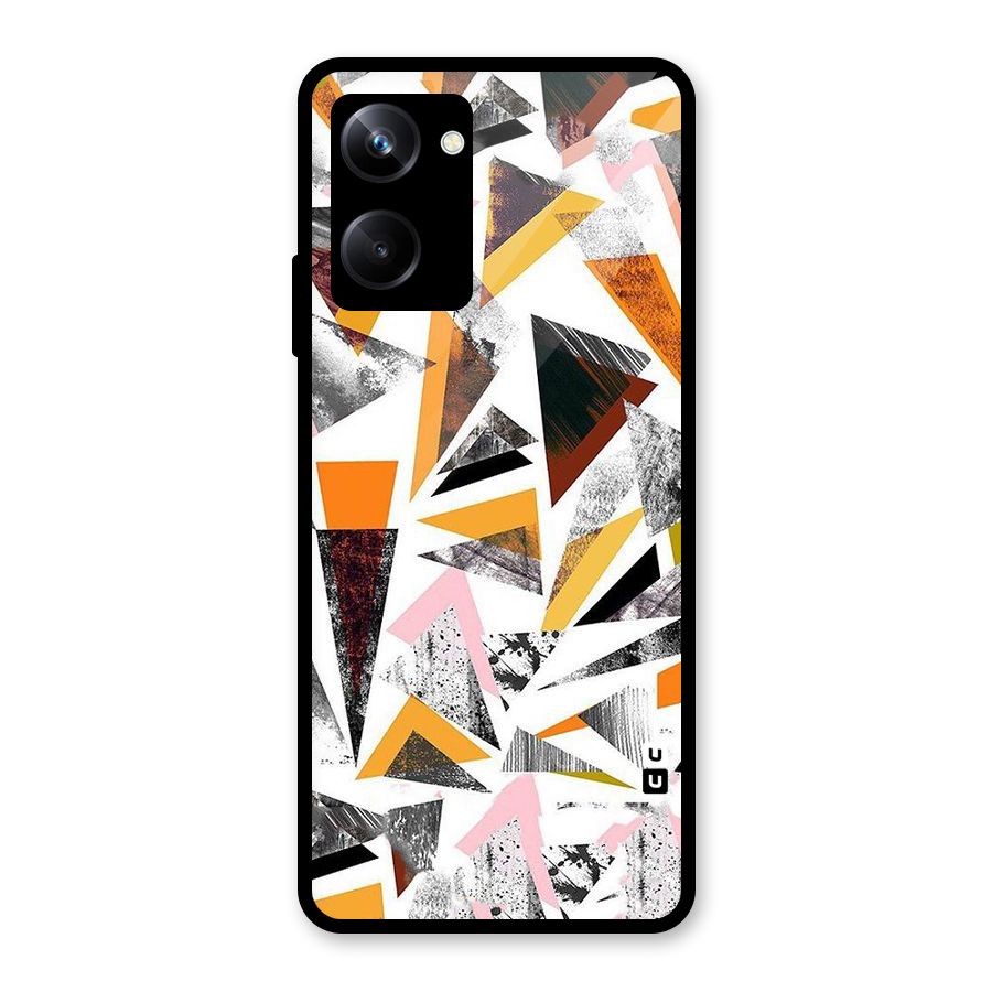 Abstract Sketchy Triangles Glass Back Case for Realme 10 Pro