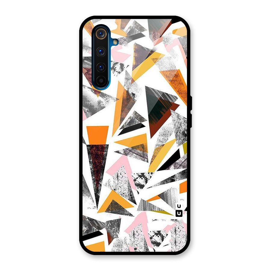 Abstract Sketchy Triangles Glass Back Case for Realme 6 Pro