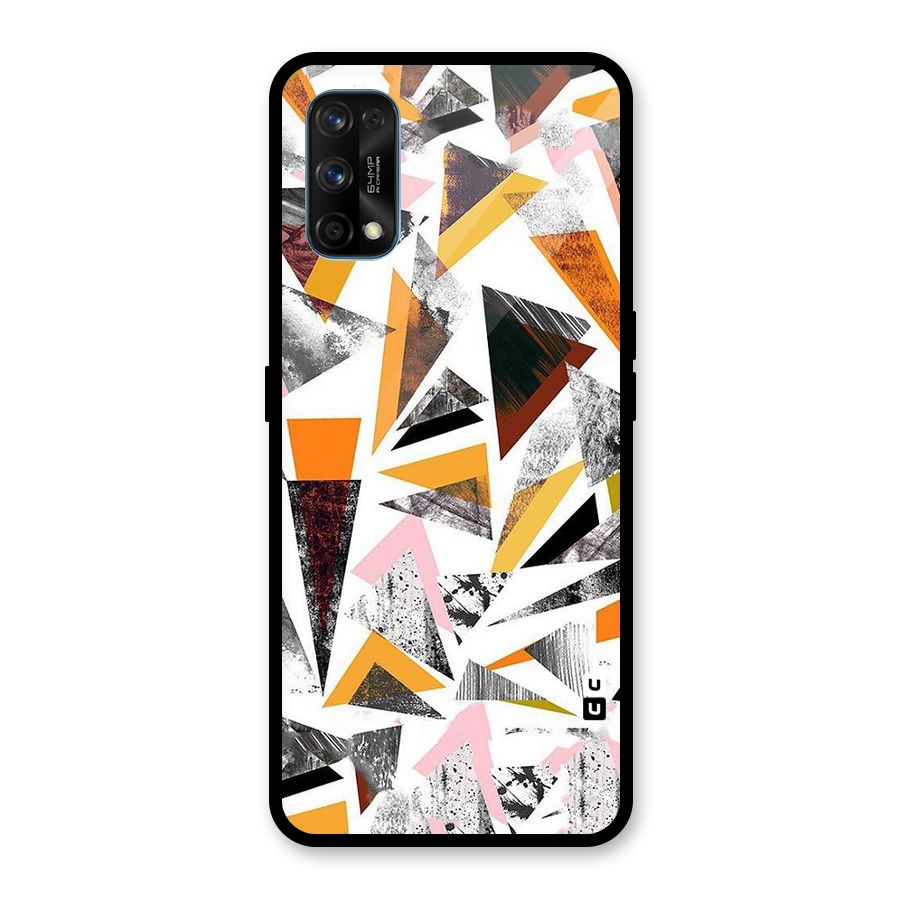 Abstract Sketchy Triangles Glass Back Case for Realme 7 Pro