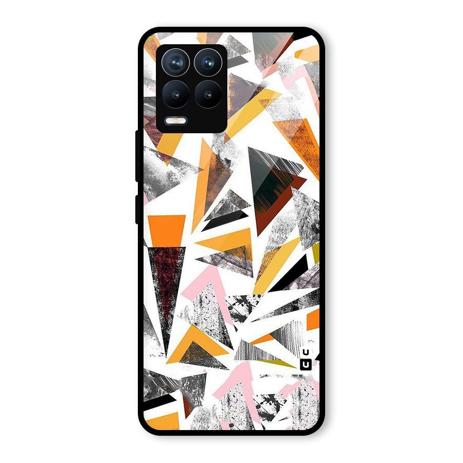 Abstract Sketchy Triangles Glass Back Case for Realme 8 Pro