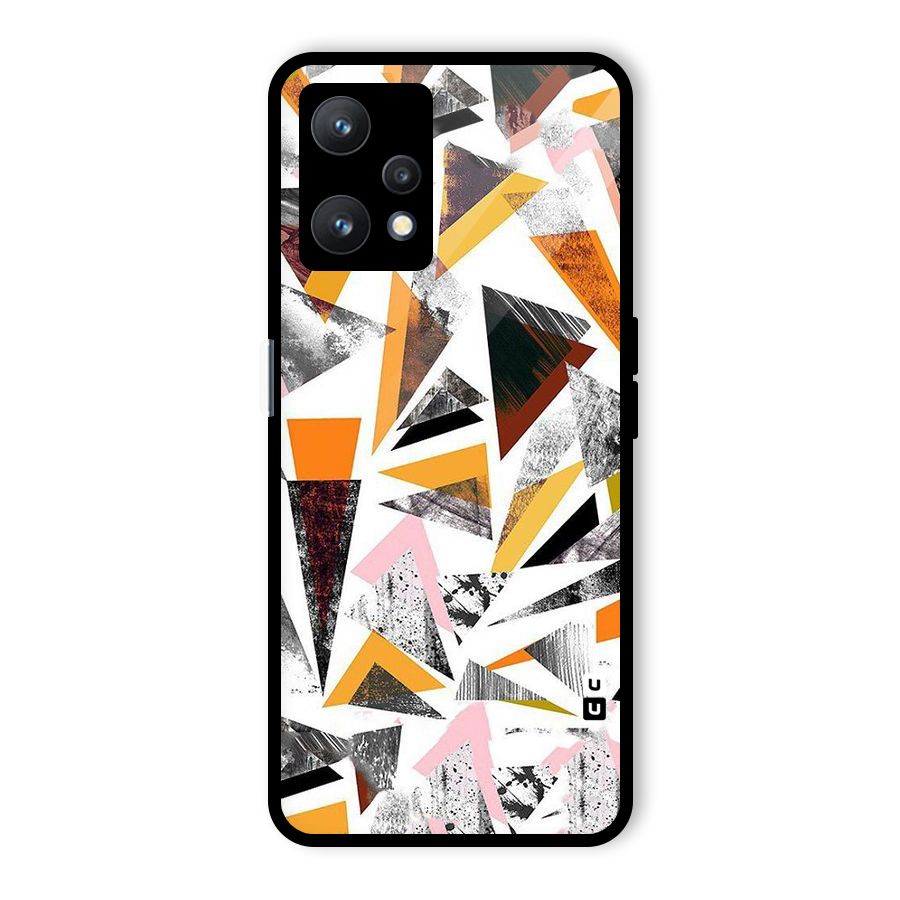 Abstract Sketchy Triangles Glass Back Case for Realme 9 Pro 5G
