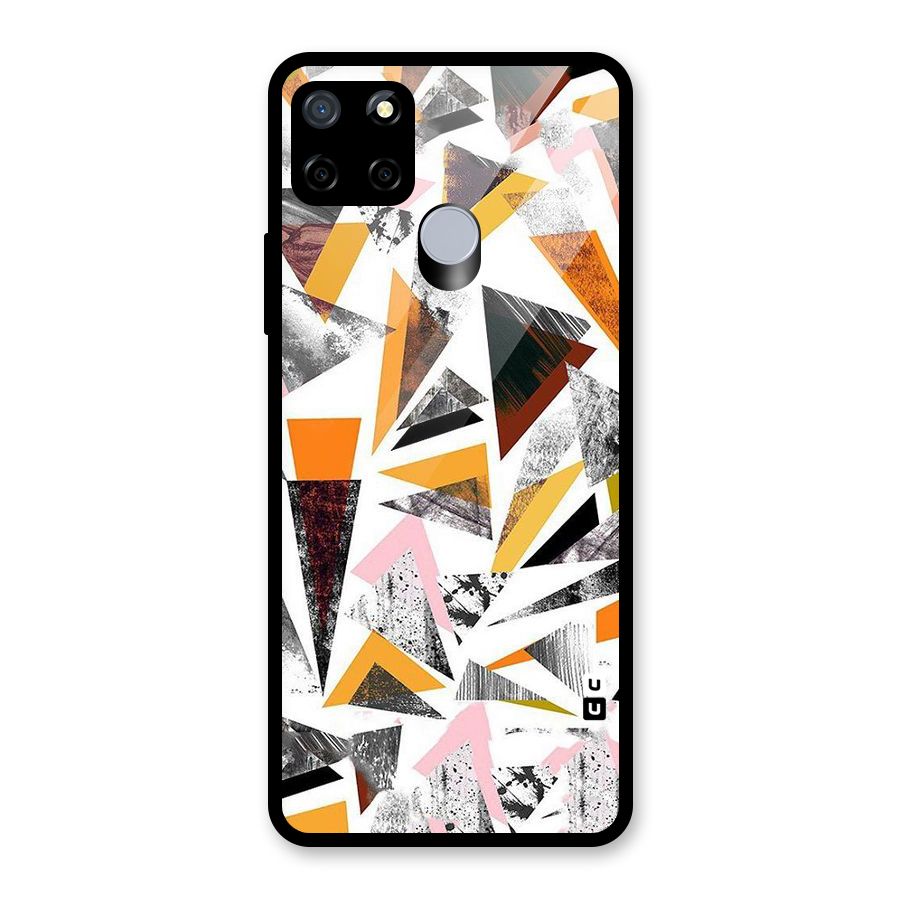 Abstract Sketchy Triangles Glass Back Case for Realme C12