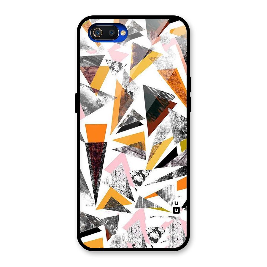Abstract Sketchy Triangles Glass Back Case for Realme C2