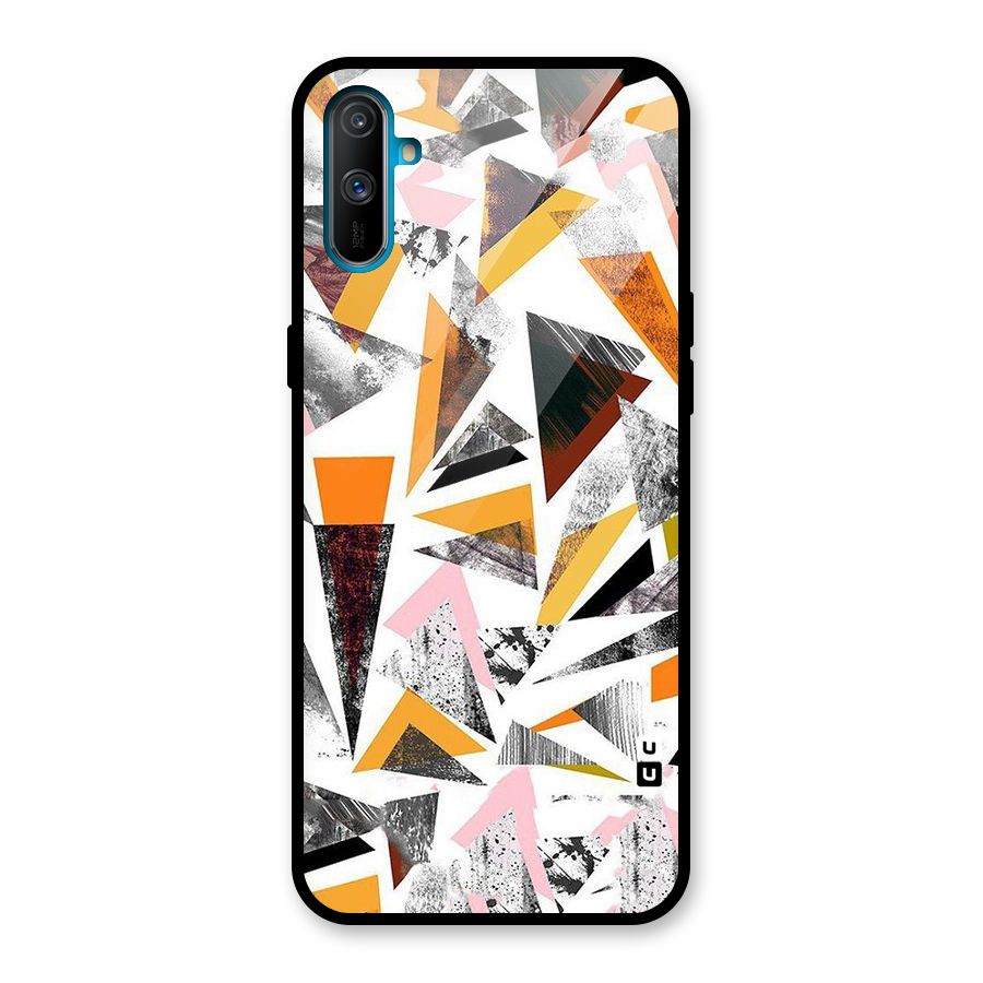 Abstract Sketchy Triangles Glass Back Case for Realme C3