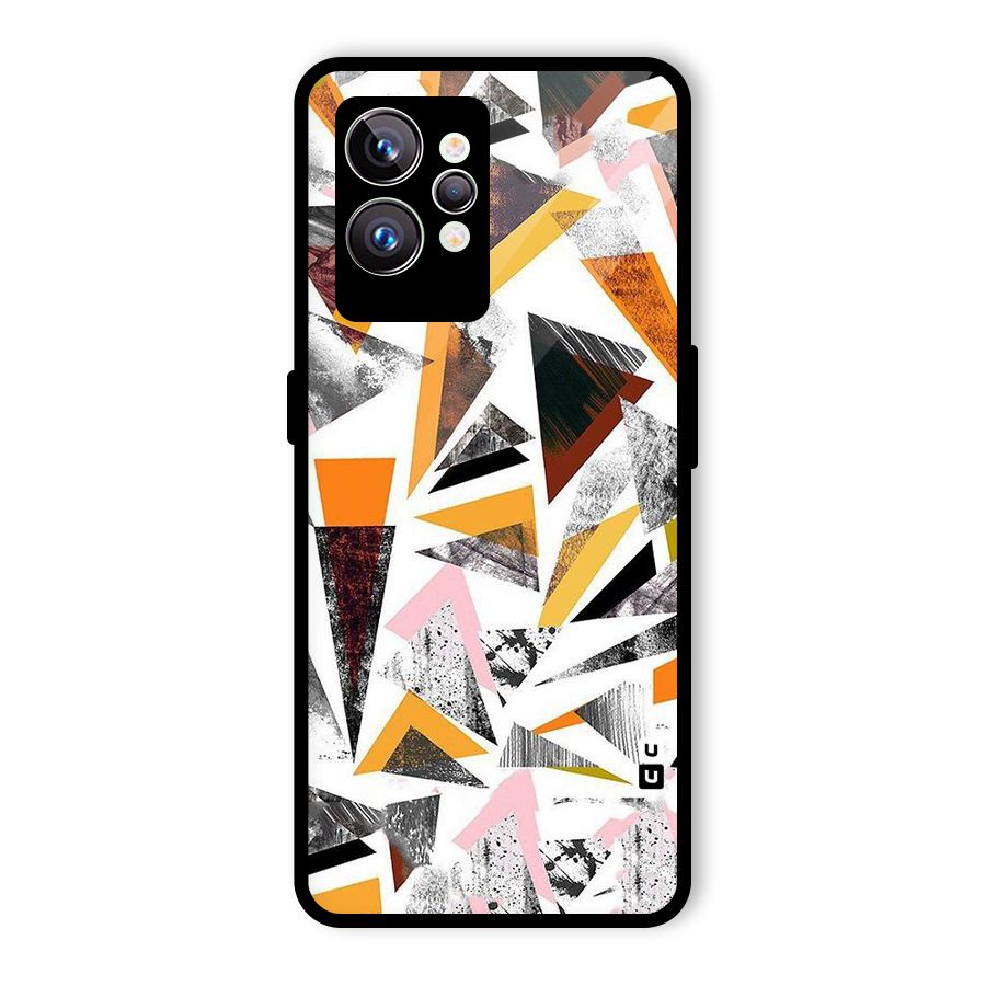 Abstract Sketchy Triangles Glass Back Case for Realme GT2 Pro
