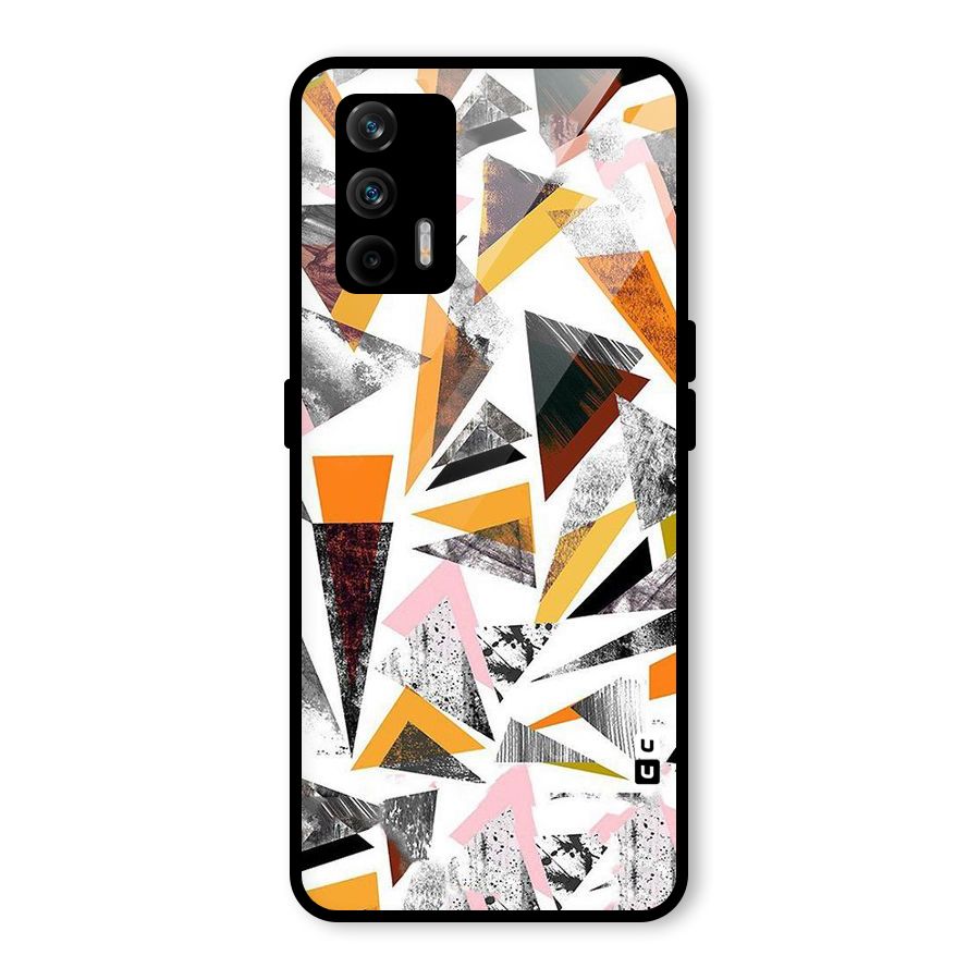 Abstract Sketchy Triangles Glass Back Case for Realme GT 5G