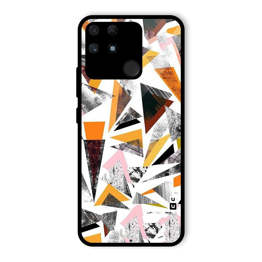 Abstract Sketchy Triangles Glass Back Case for Realme Narzo 50A