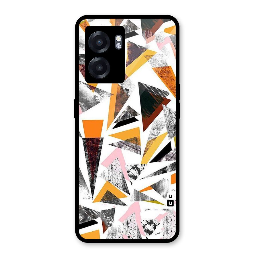 Abstract Sketchy Triangles Glass Back Case for Realme Narzo 50 5G