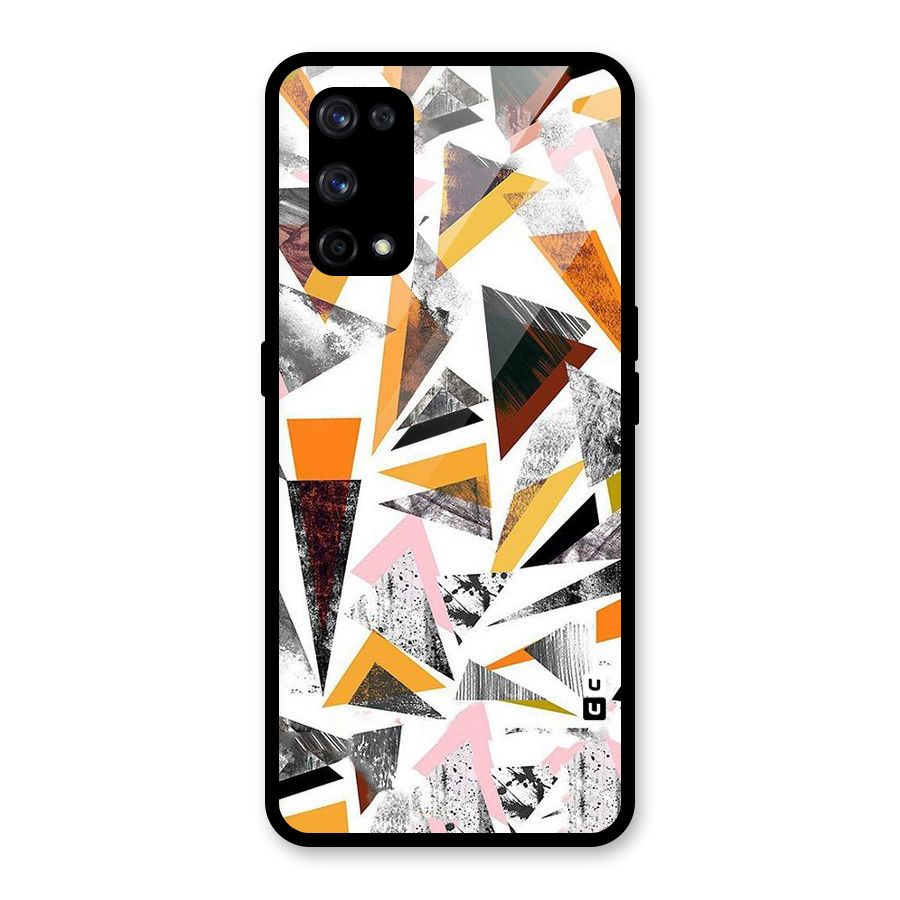 Abstract Sketchy Triangles Glass Back Case for Realme X7 Pro