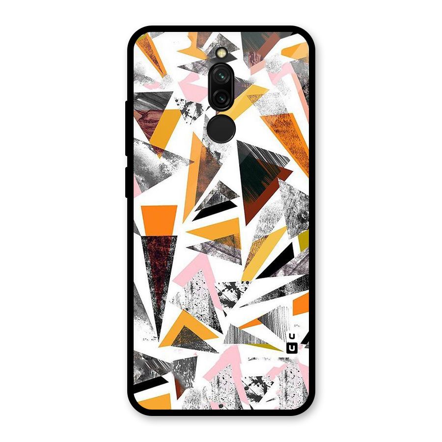 Abstract Sketchy Triangles Glass Back Case for Redmi 8