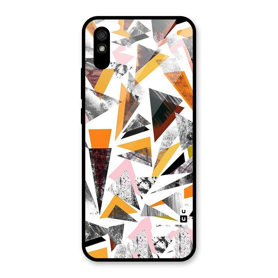 Abstract Sketchy Triangles Glass Back Case for Redmi 9i