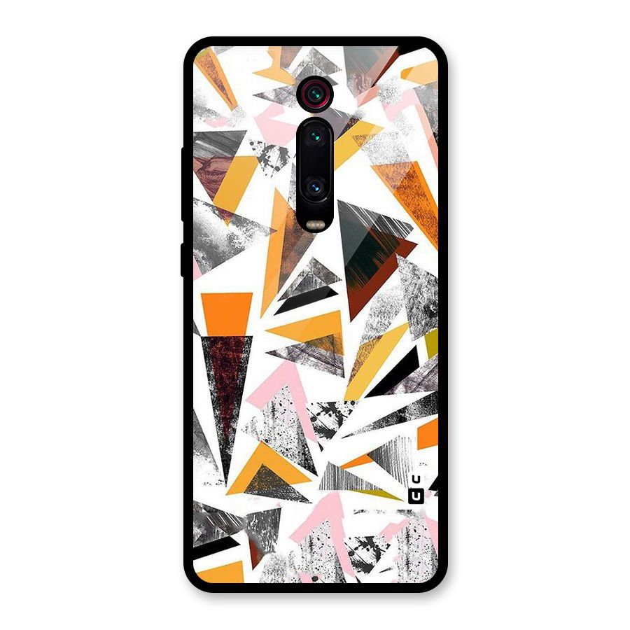 Abstract Sketchy Triangles Glass Back Case for Redmi K20