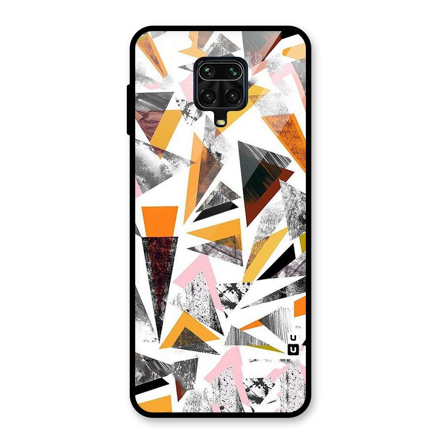 Abstract Sketchy Triangles Glass Back Case for Redmi Note 10 Lite