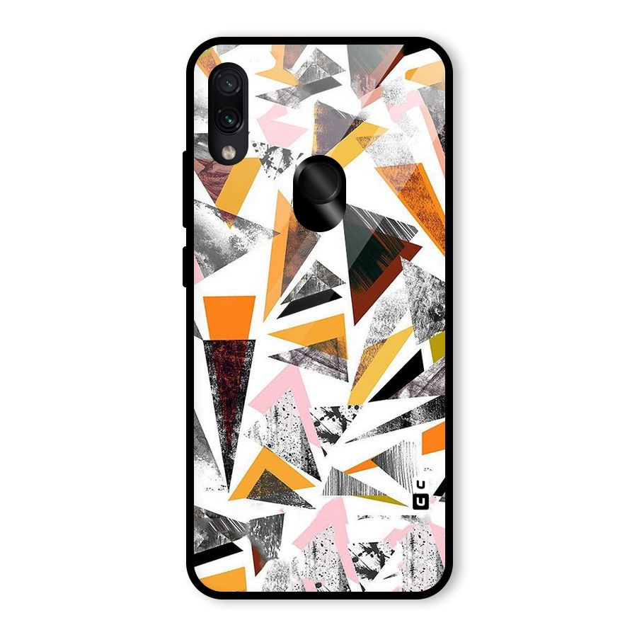 Abstract Sketchy Triangles Glass Back Case for Redmi Note 7