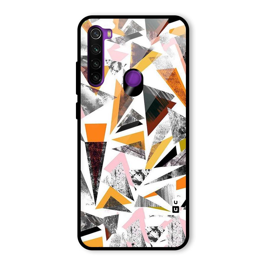 Abstract Sketchy Triangles Glass Back Case for Redmi Note 8