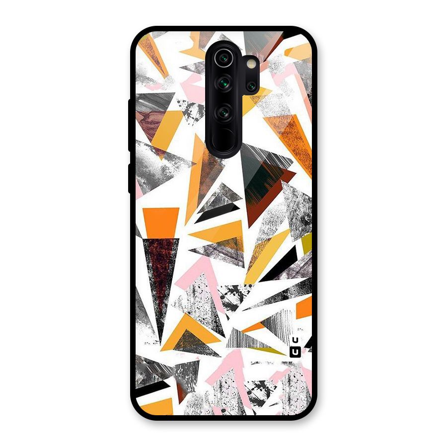 Abstract Sketchy Triangles Glass Back Case for Redmi Note 8 Pro