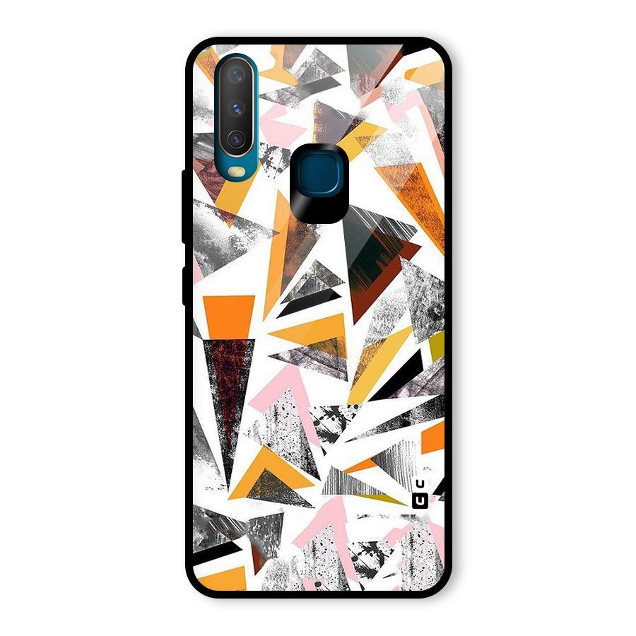 Abstract Sketchy Triangles Glass Back Case for Vivo U10