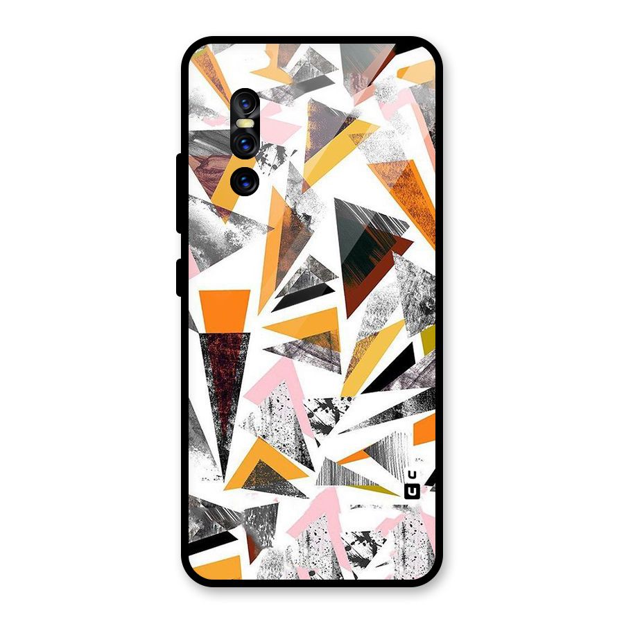 Abstract Sketchy Triangles Glass Back Case for Vivo V15 Pro