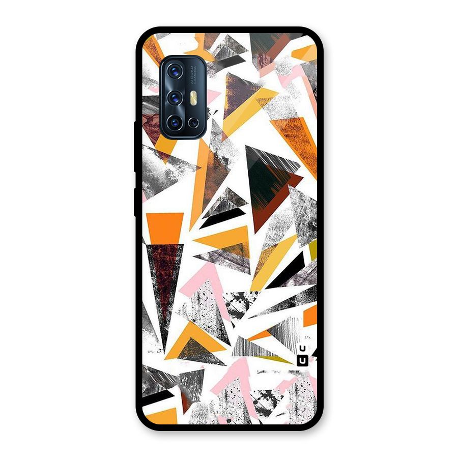 Abstract Sketchy Triangles Glass Back Case for Vivo V17