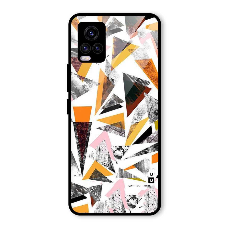 Abstract Sketchy Triangles Glass Back Case for Vivo V20