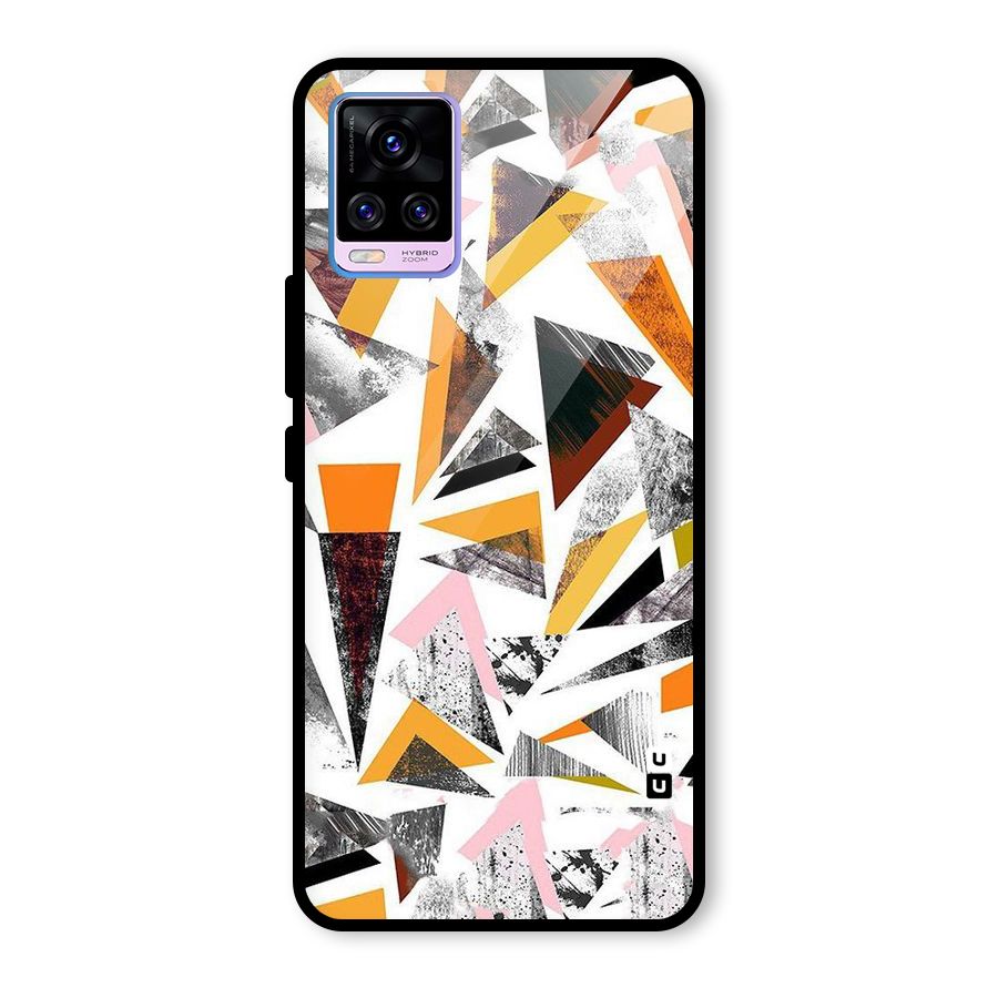 Abstract Sketchy Triangles Glass Back Case for Vivo V20 Pro