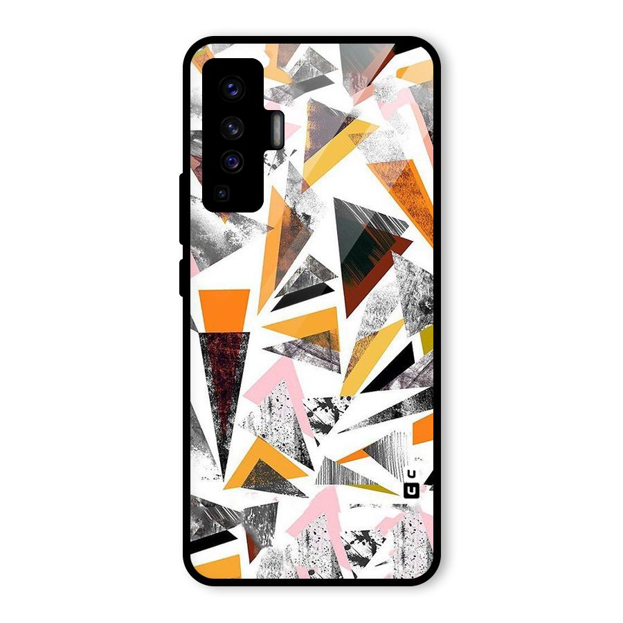 Abstract Sketchy Triangles Glass Back Case for Vivo X50