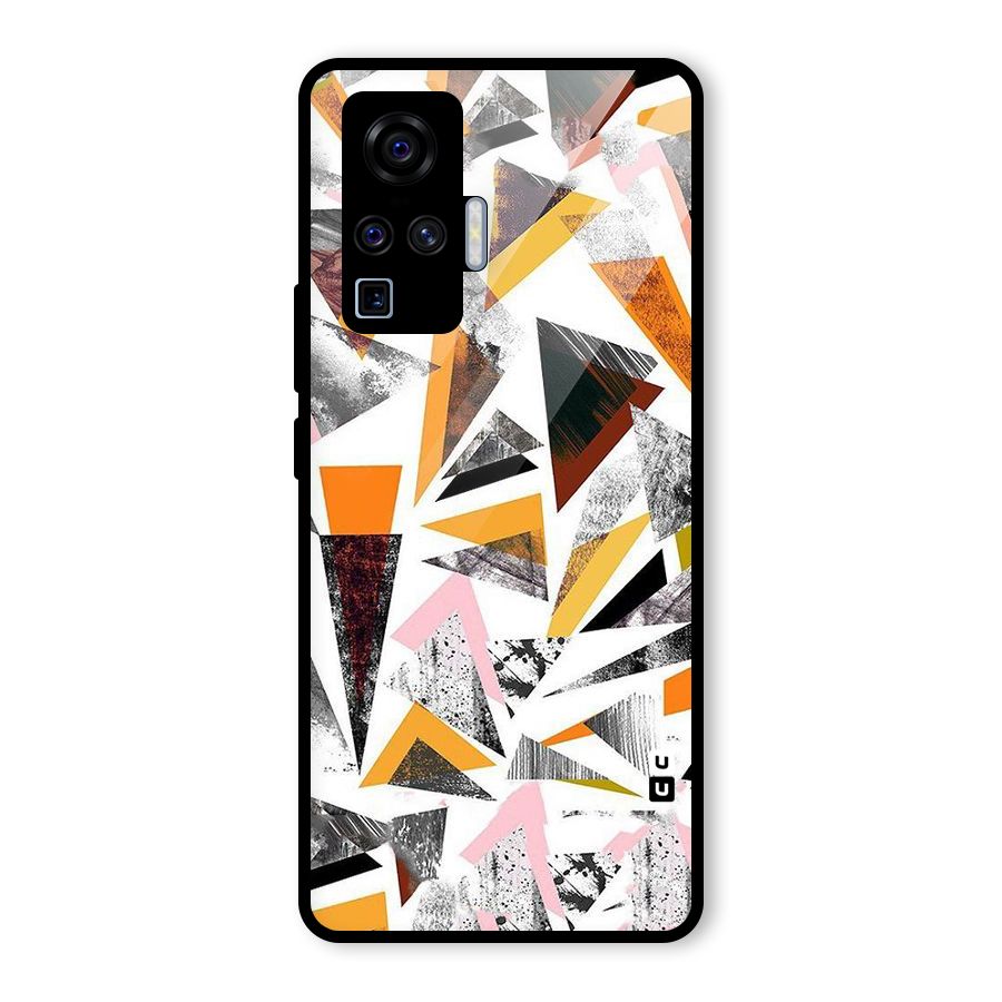 Abstract Sketchy Triangles Glass Back Case for Vivo X50 Pro