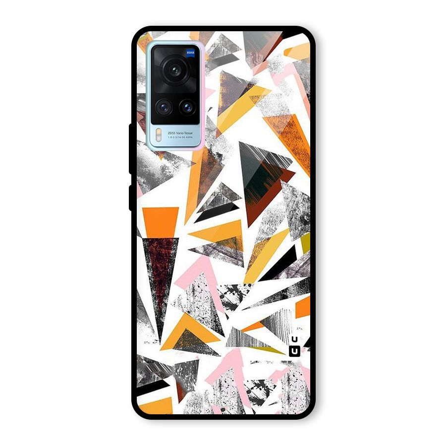 Abstract Sketchy Triangles Glass Back Case for Vivo X60