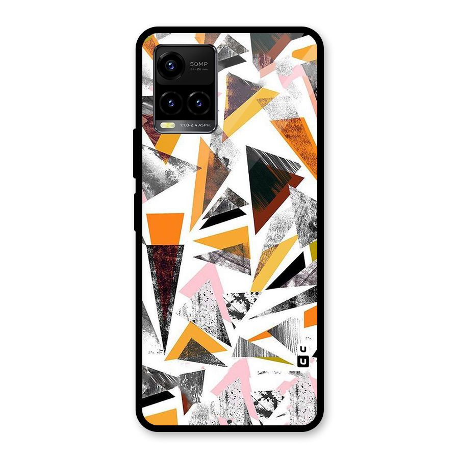 Abstract Sketchy Triangles Glass Back Case for Vivo Y21T
