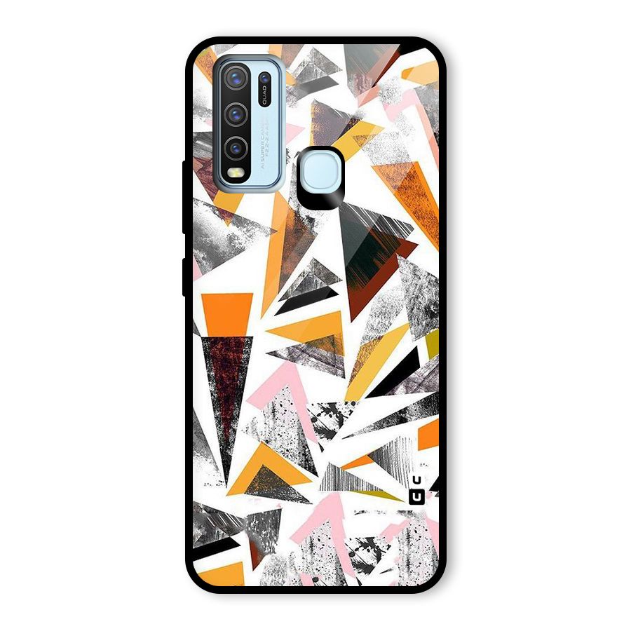 Abstract Sketchy Triangles Glass Back Case for Vivo Y50