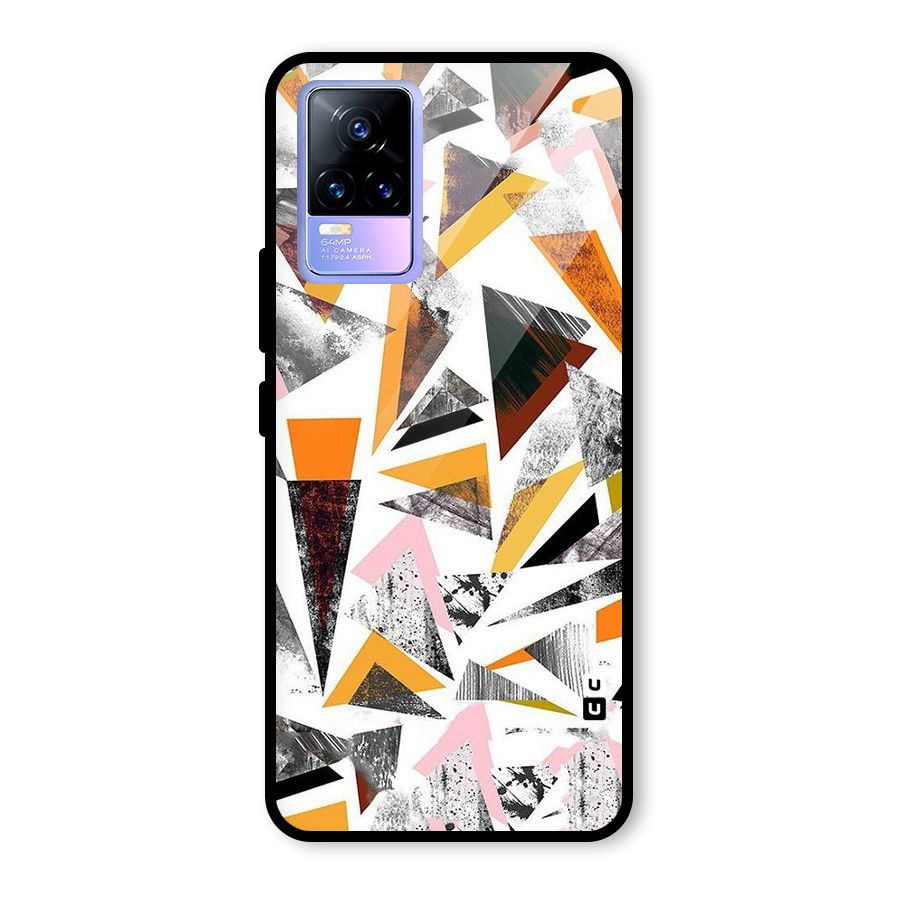 Abstract Sketchy Triangles Glass Back Case for Vivo Y73