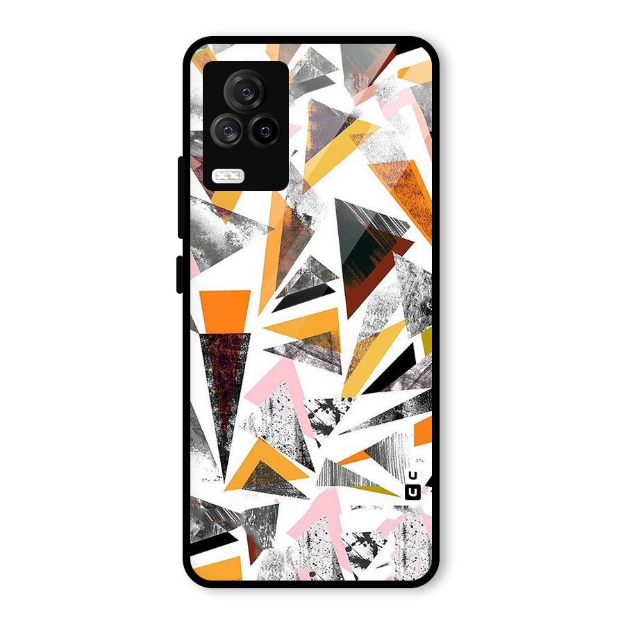 Abstract Sketchy Triangles Glass Back Case for Vivo iQOO 7 Legend 5G