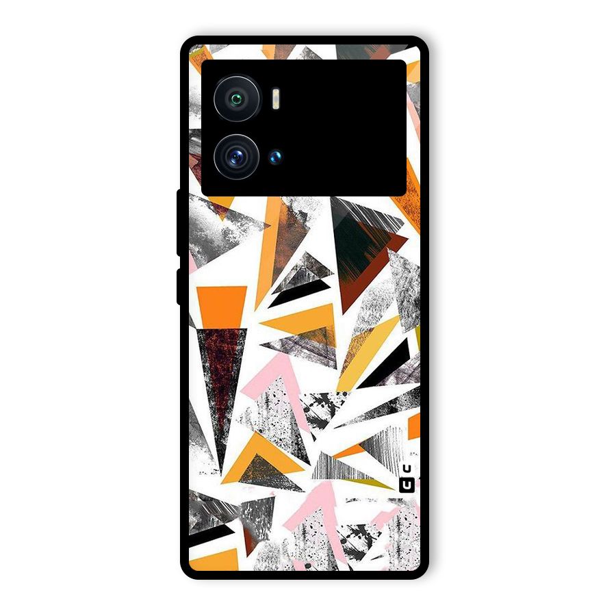 Abstract Sketchy Triangles Glass Back Case for Vivo iQOO 9 Pro