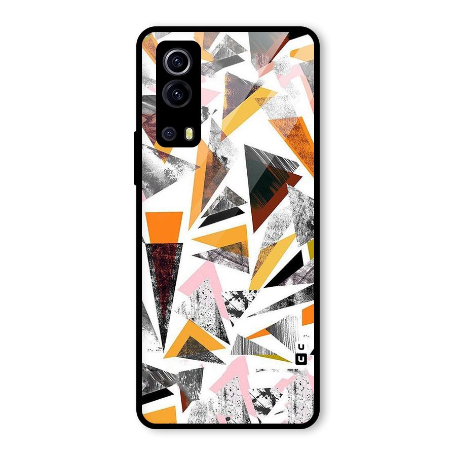Abstract Sketchy Triangles Glass Back Case for Vivo iQOO Z3