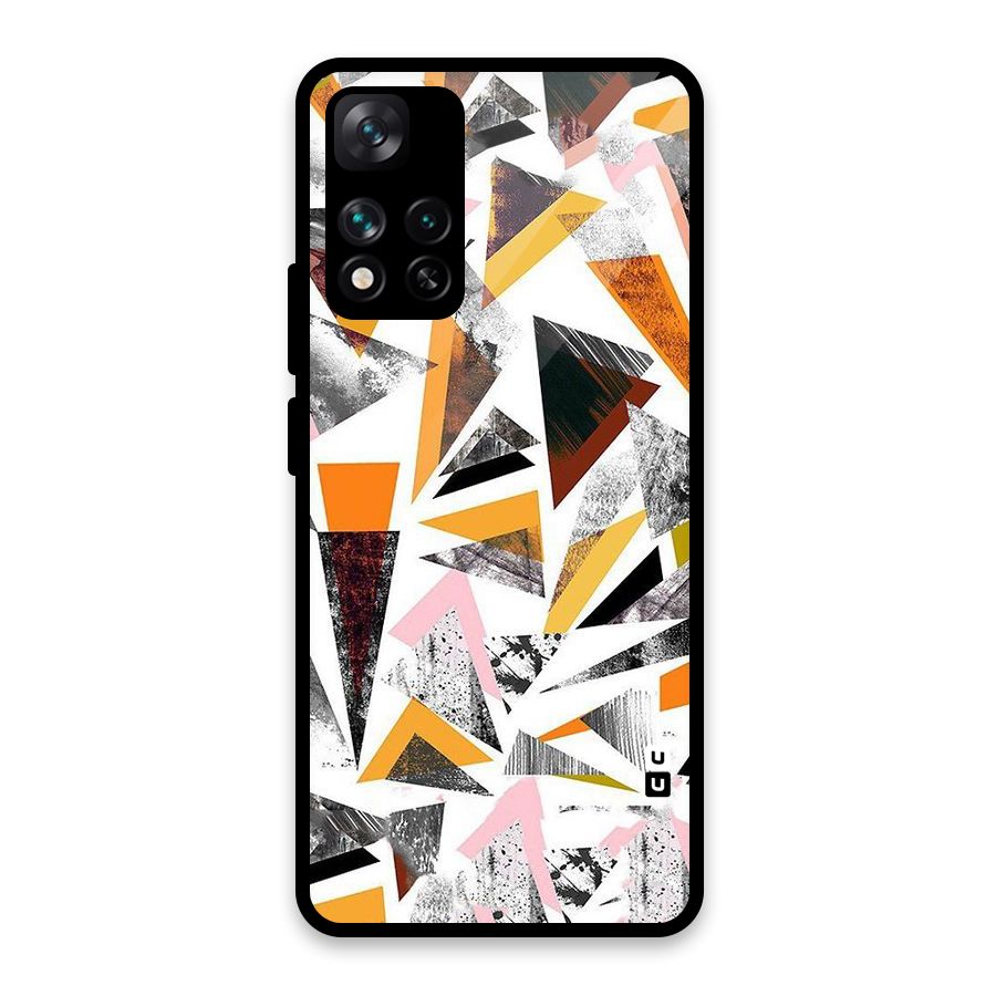 Abstract Sketchy Triangles Glass Back Case for Xiaomi 11i HyperCharge 5G