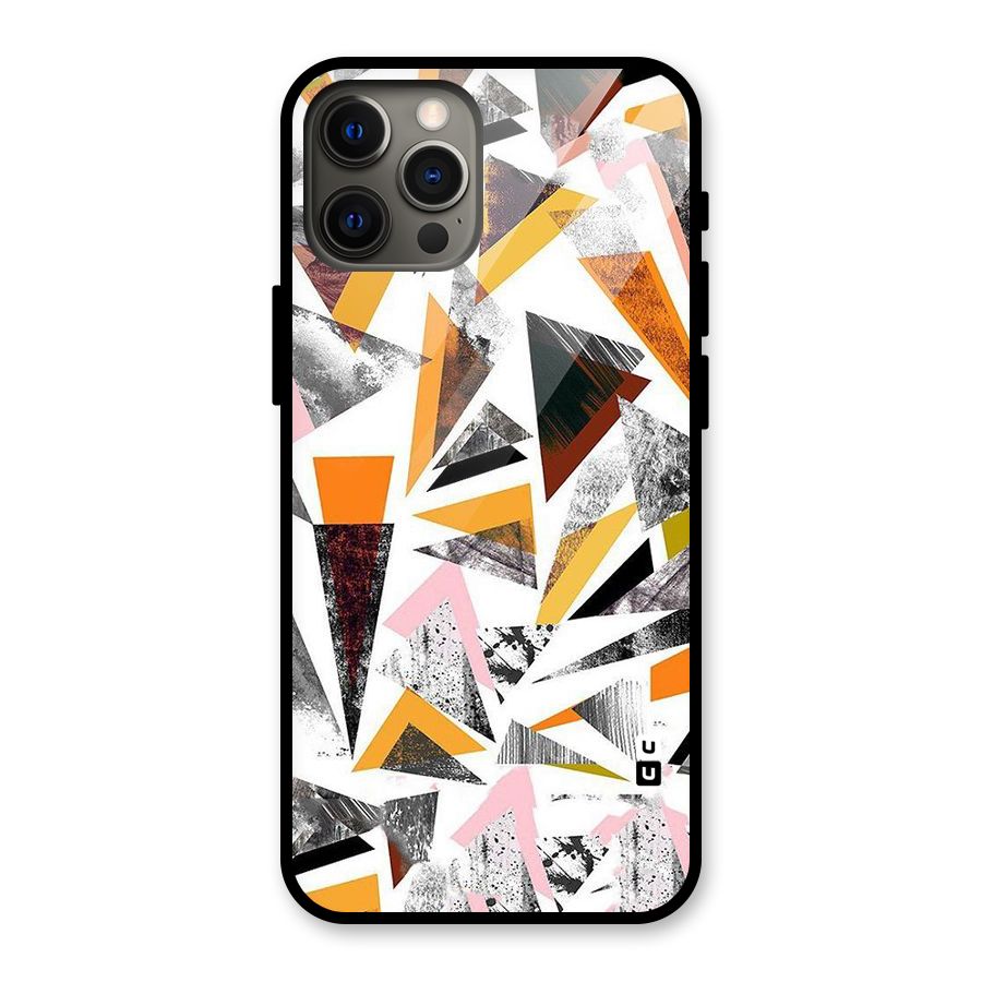 Abstract Sketchy Triangles Glass Back Case for iPhone 12 Pro Max