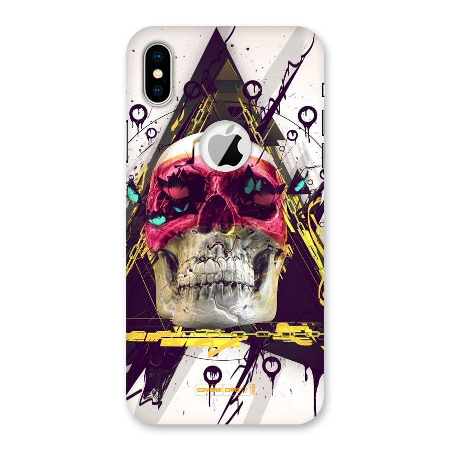 Abstract Skull Back Case for iPhone X Logo Cut