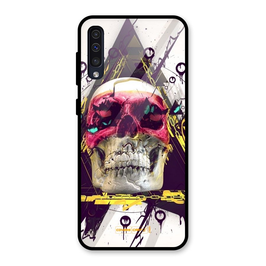 Abstract Skull Glass Back Case for Galaxy A50s